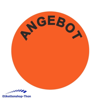 Aktionsetiketten - Durchmesser 30 mm - ANGEBOT - 1000 Stück - Leuchtrot